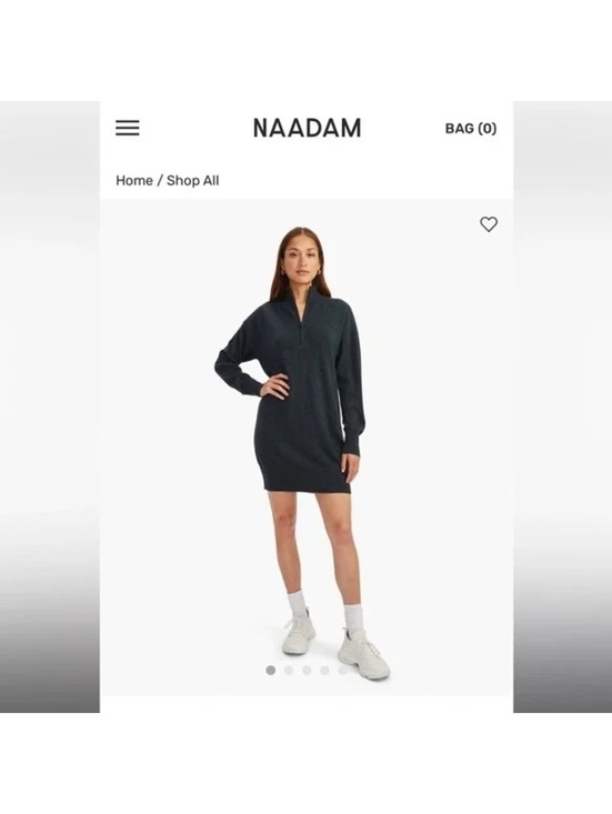 NAADAM Dresses & Skirts - NAADAM 100% Cashmere Sweater Mini Dress Dark Blue Size Small